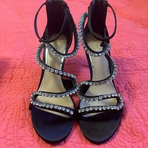 Jewel Badgley Mischka Liberty Satin and Rhinestone Heels